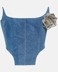 Giuseppe di Morabito Verziertes Bustier-Top aus Denim Blau