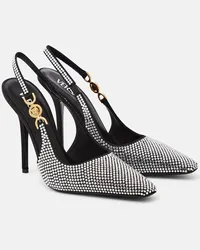 Versace Slingback-Pumps Medusa '95 mit Kristallen Schwarz