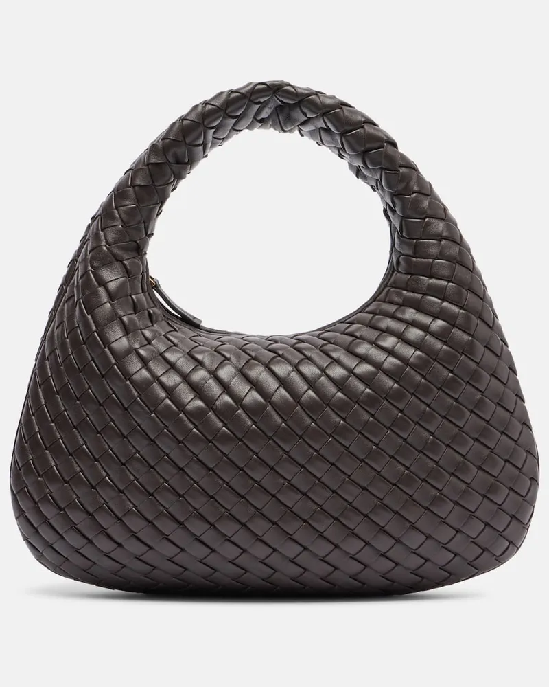 Bottega Veneta Schultertasche Veneta Small aus Leder Braun