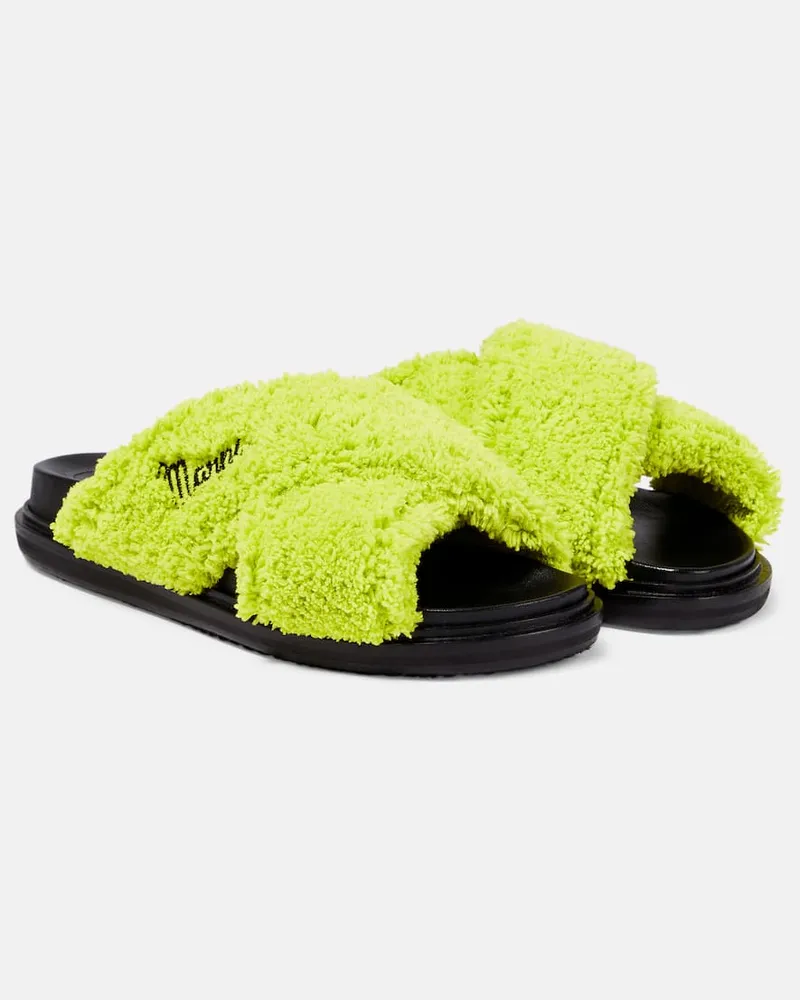 Marni Sandalen aus Frottee Grün