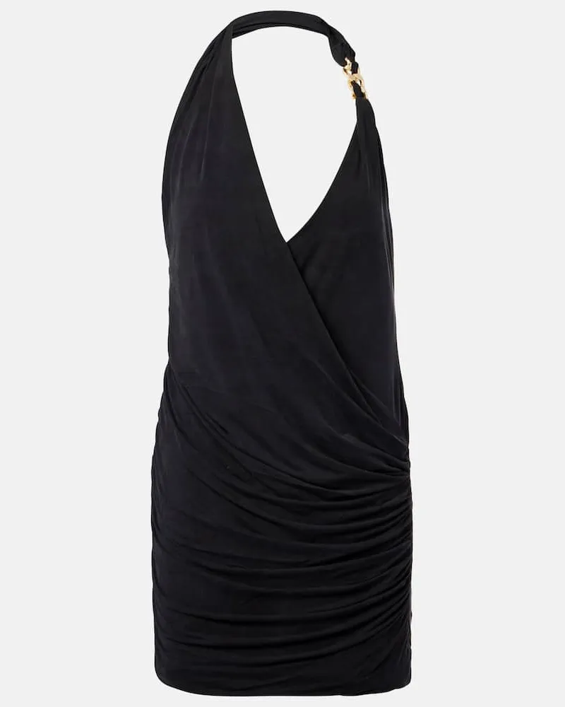 Balmain Minikleid aus Jersey Schwarz