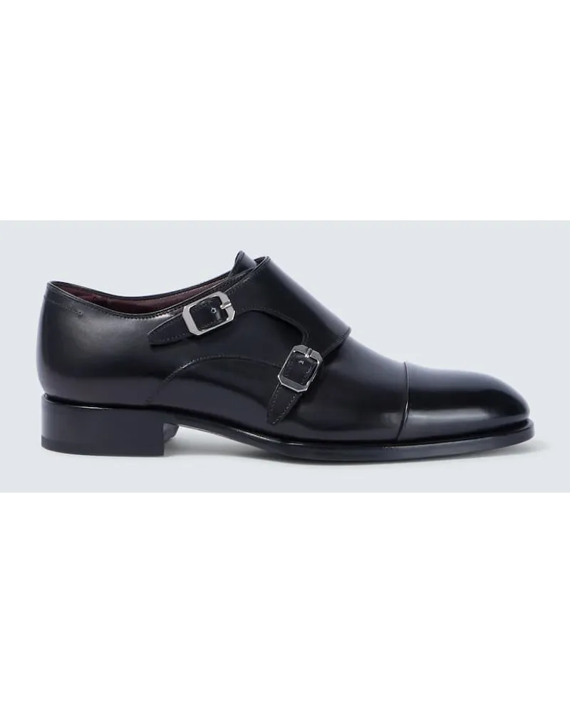 Brioni Monkstrap-Schuhe aus Leder Schwarz