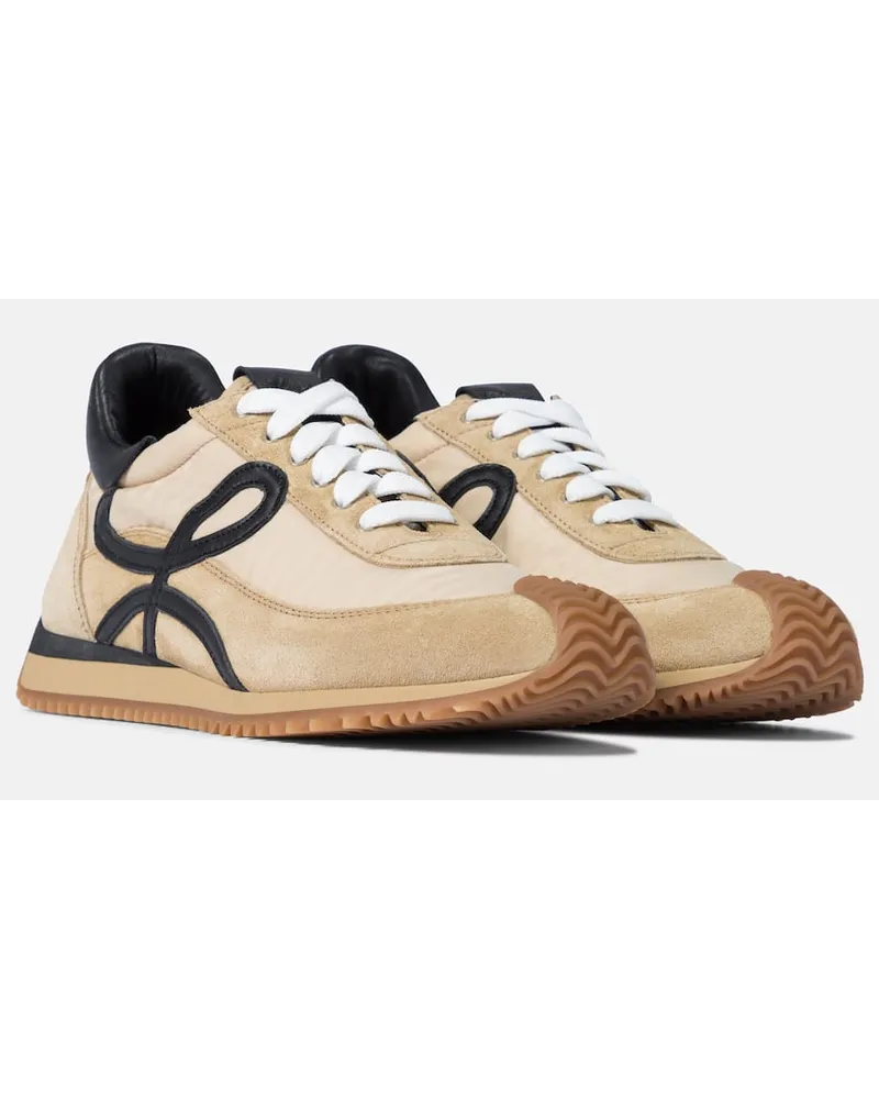 Loewe Sneakers Flow Runner mit Veloursleder Beige