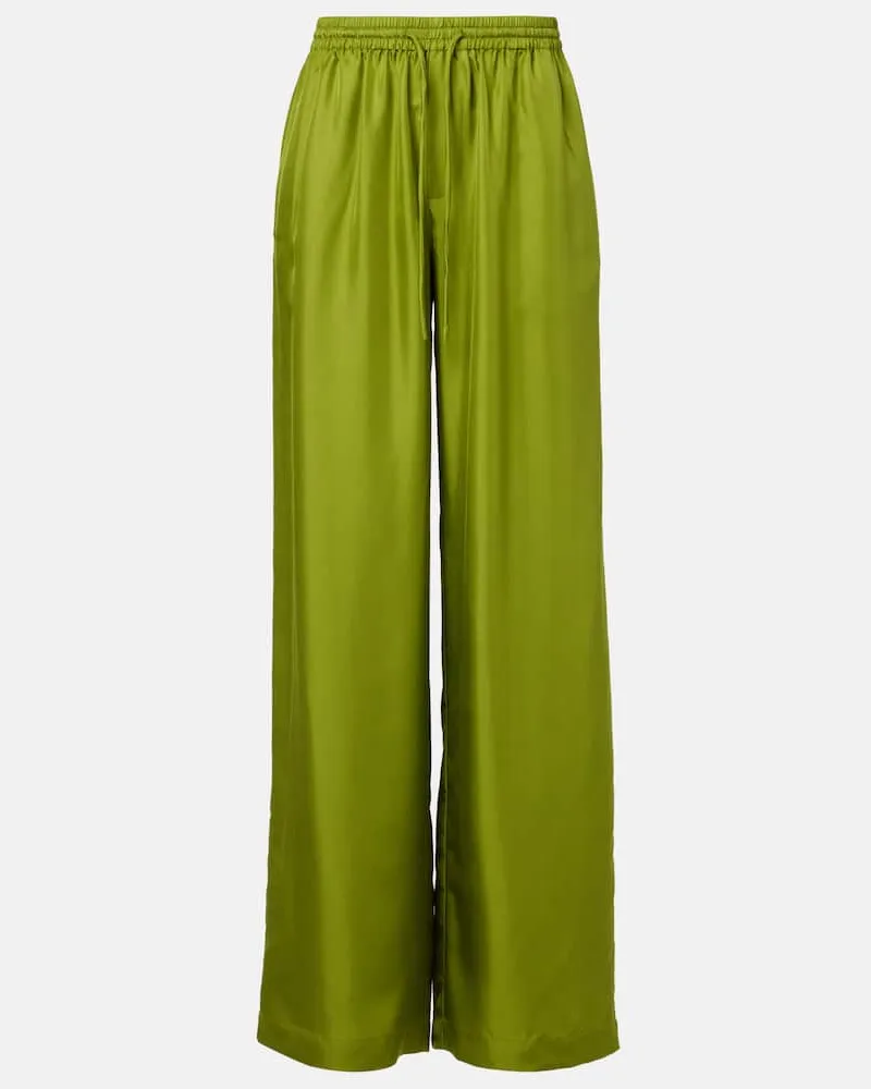 Róhe Róhe Palazzo-Hose aus Seide Grün