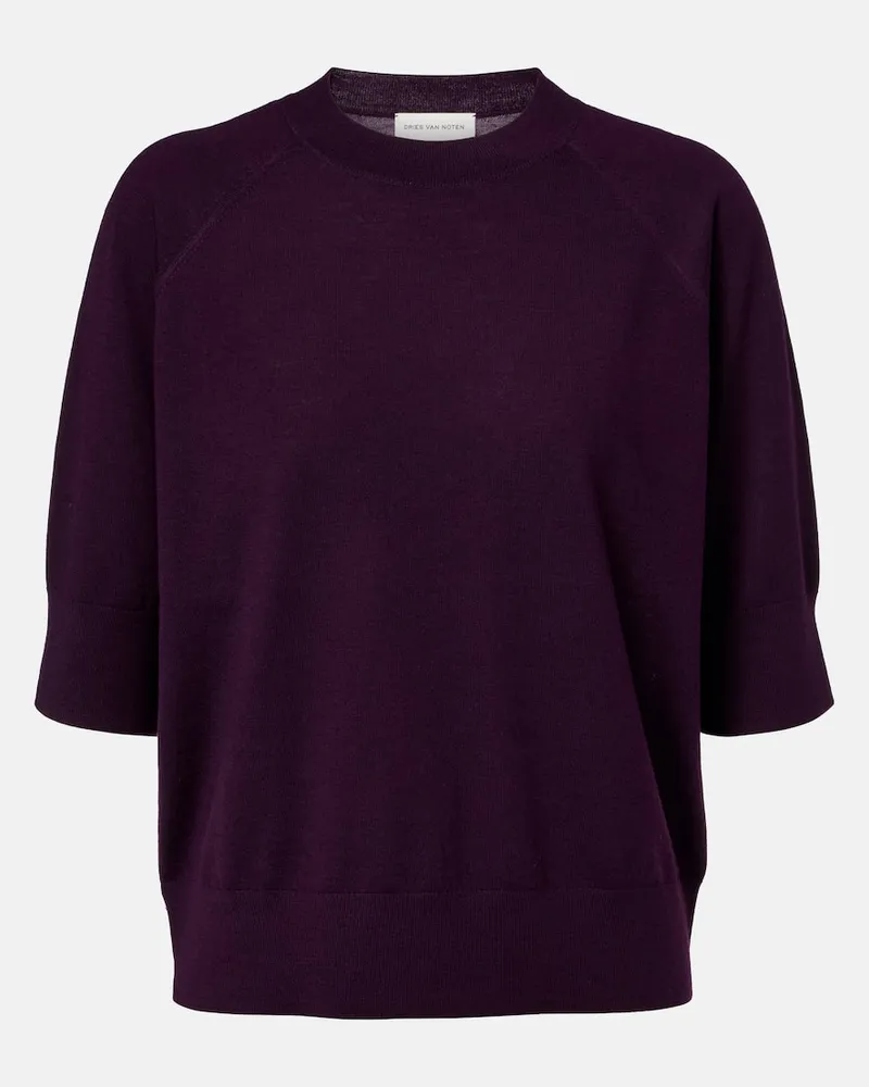 Dries van Noten Pullover aus Wolle Violett