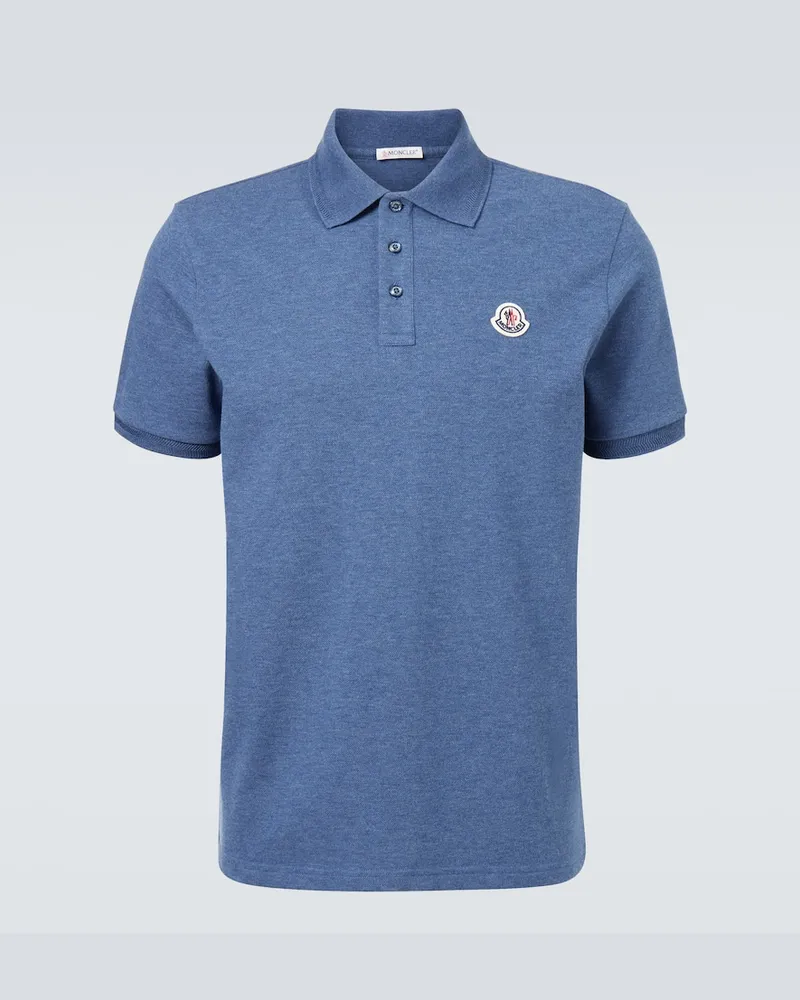 Moncler Polohemd aus Baumwolle Blau
