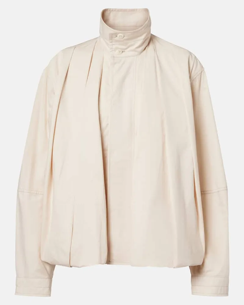 Christophe Lemaire Jacke aus Baumwoll-Satin Weiß