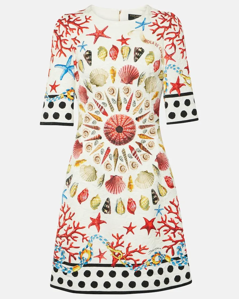 Dolce & Gabbana Bedrucktes Minikleid Capri Weiß