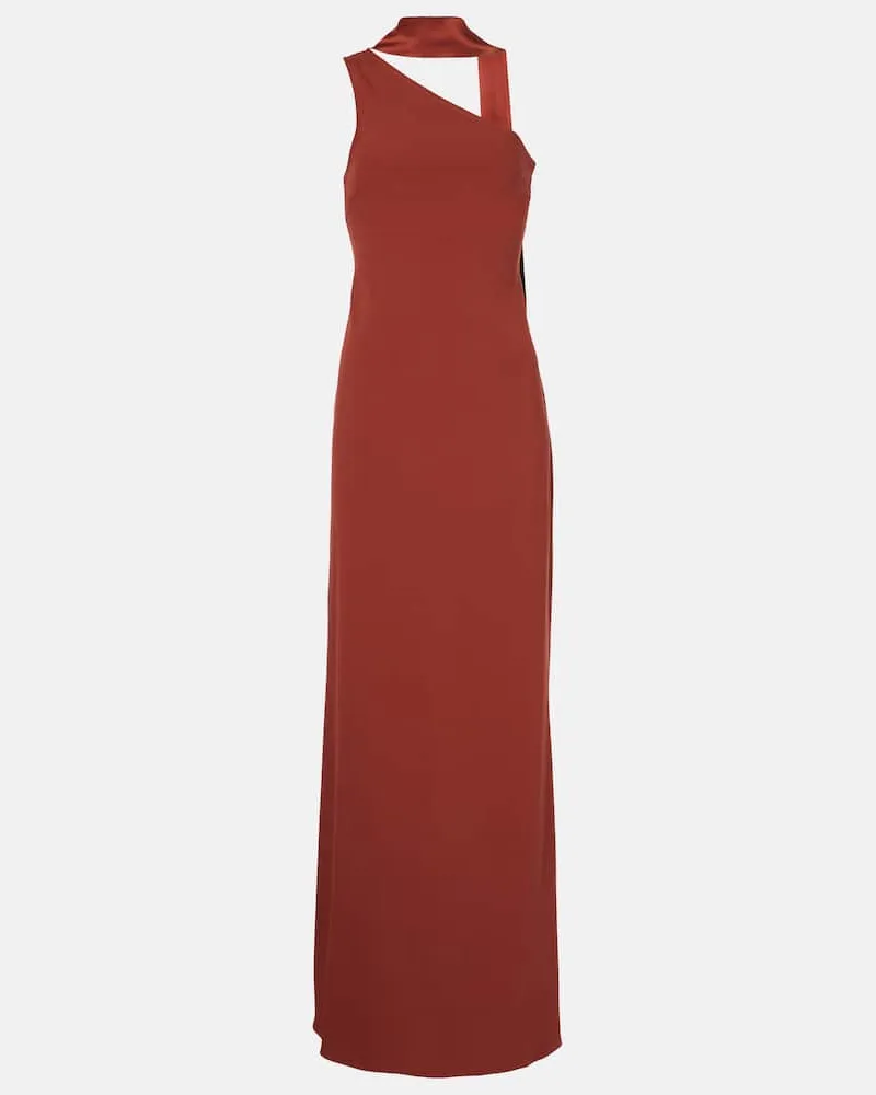 Taller Marmo One-Shoulder-Robe Caroline aus Cady Rot