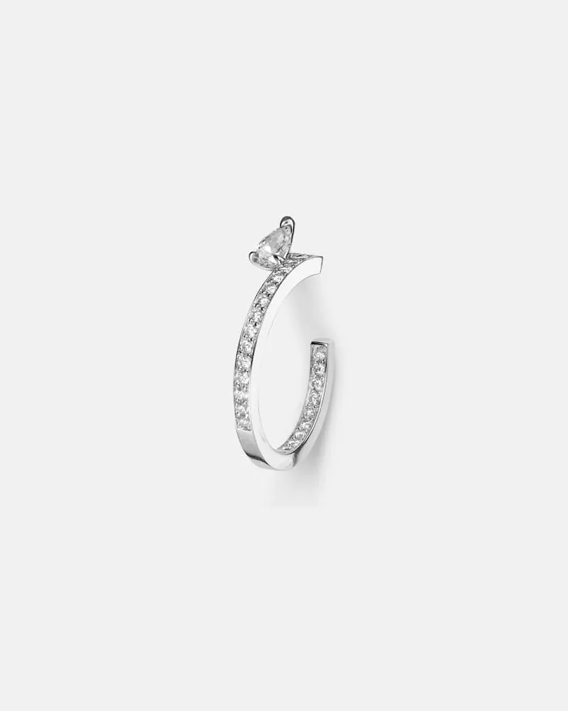 Repossi Einzelner Ohrring Serti Sur Vide aus 18kt Weißgold mit Diamanten Silber
