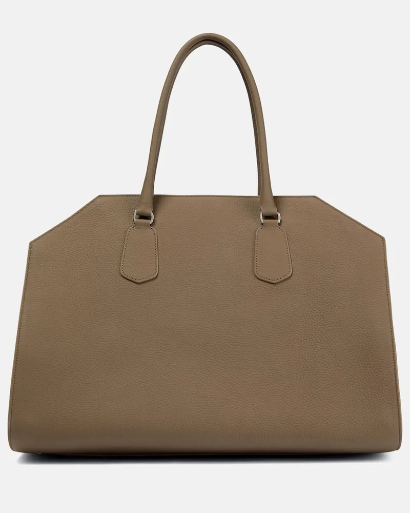 The Row Tote Geo Margaux Large aus Leder Grau