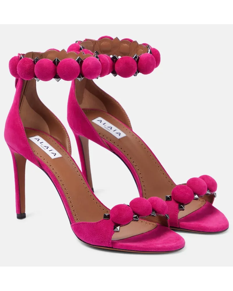 Alaïa Alaia Sandalen La Bombe aus Veloursleder Pink