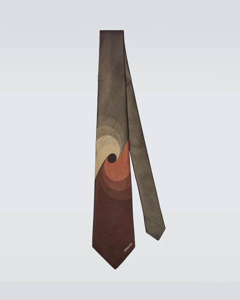 Versace Krawatte aus Seiden-Jacquard Braun