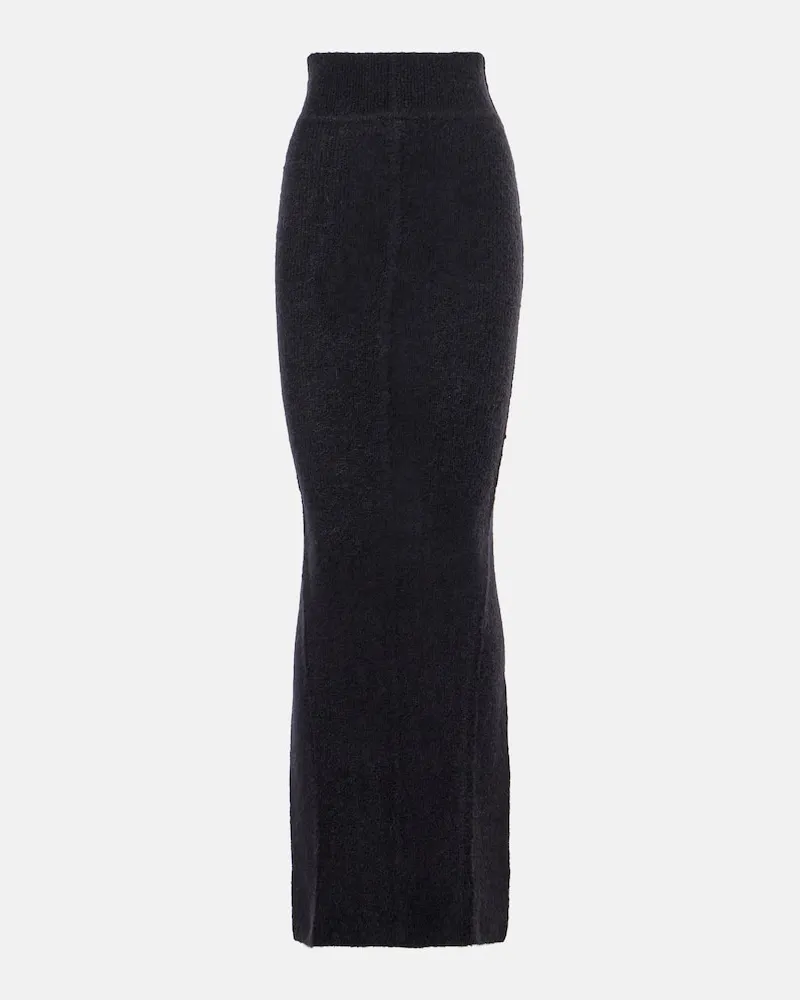 Rick Owens Maxirock Pillar aus einem Wollgemisch Schwarz