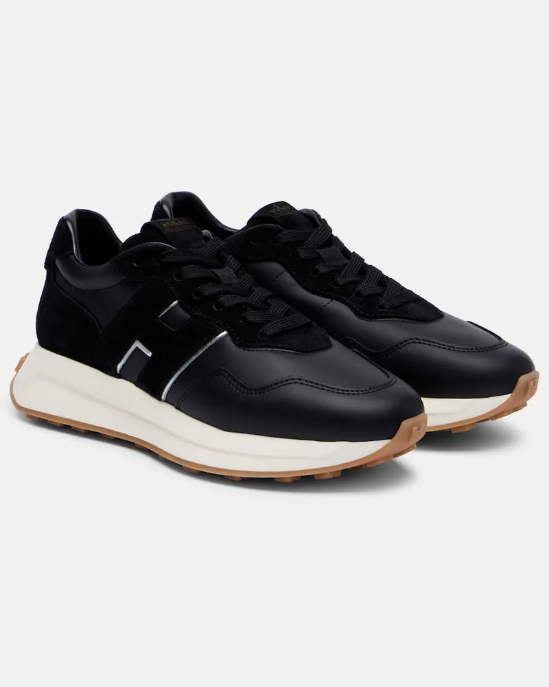 Hogan Sneakers H641 aus Veloursleder und Leder Schwarz