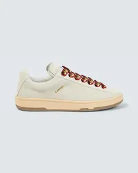 Lanvin Sneakers Lite Curb aus Veloursleder Weiss