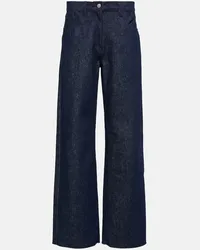 Magda Butrym High-Rise Straight Jeans Blau