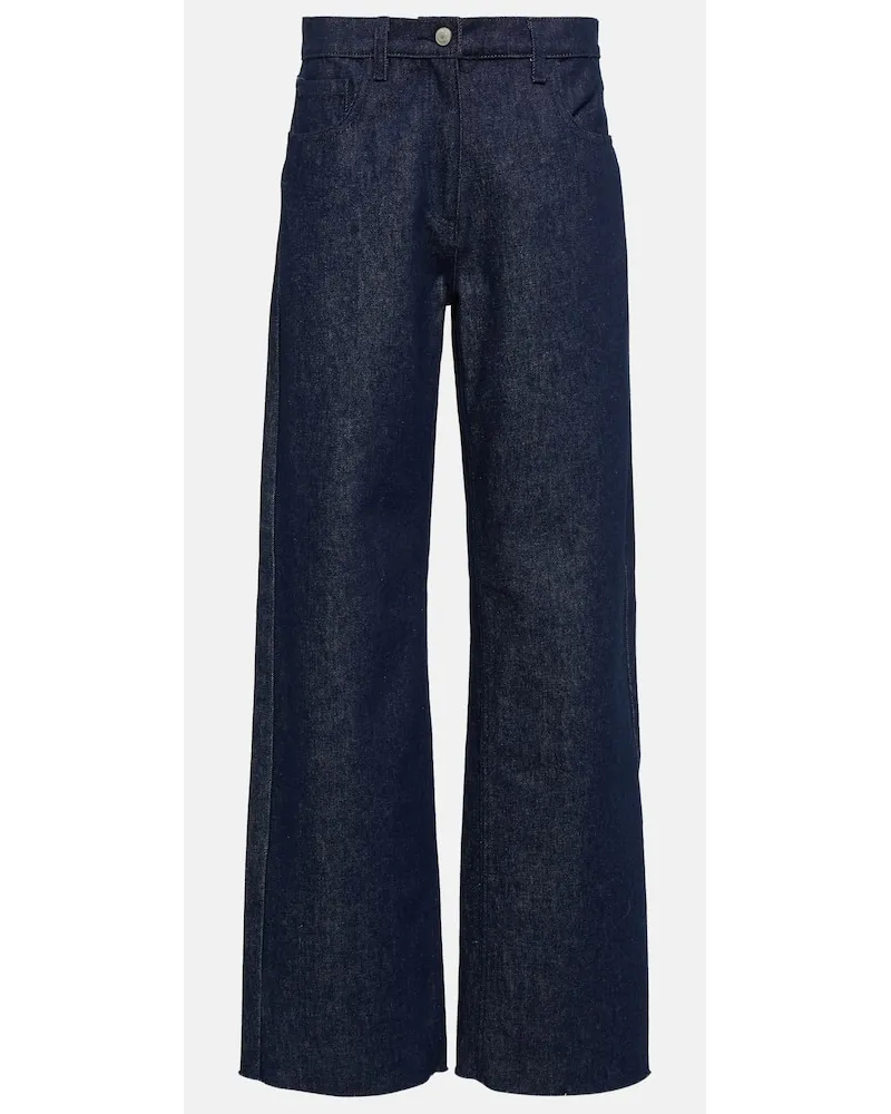 Magda Butrym High-Rise Straight Jeans Blau