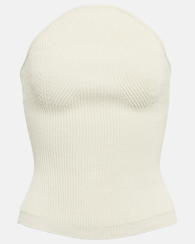 KHAITE Bustier-Top Jericho aus Rippstrick Weiß