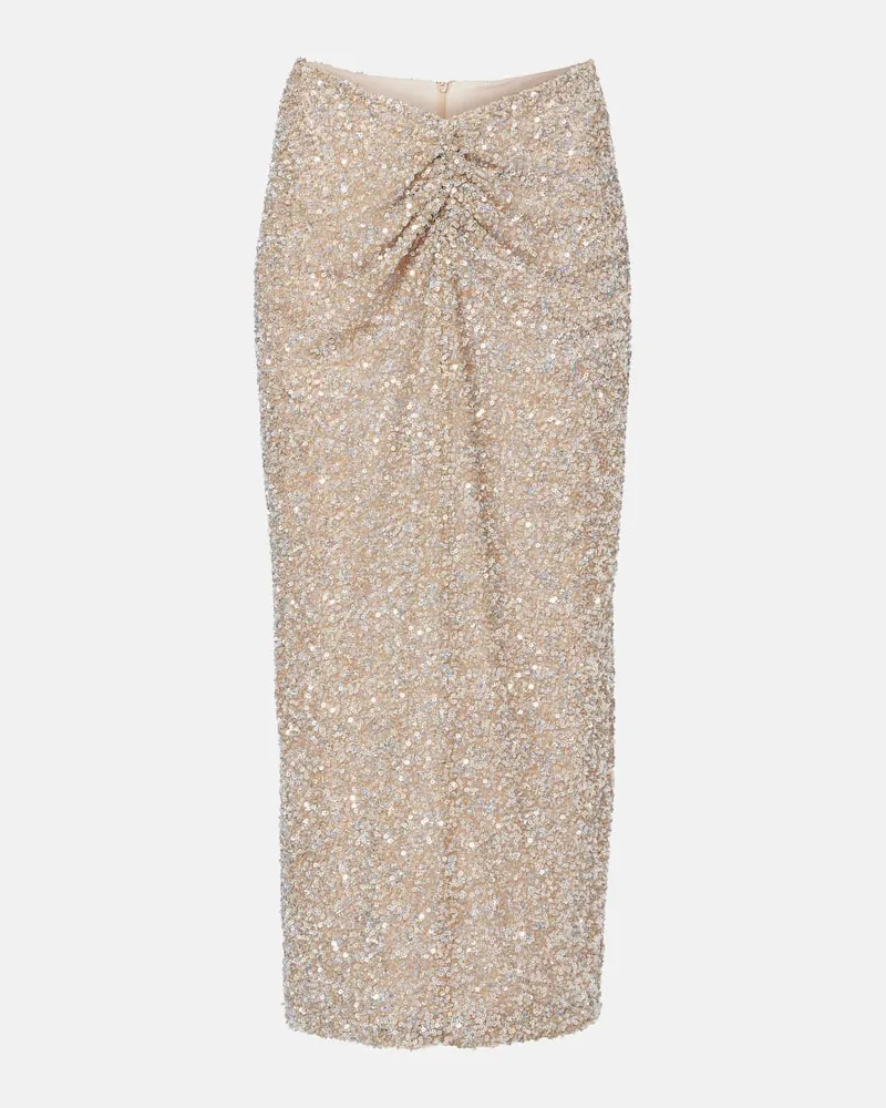 COSTARELLOS Midirock Zuri mit Pailletten Gold