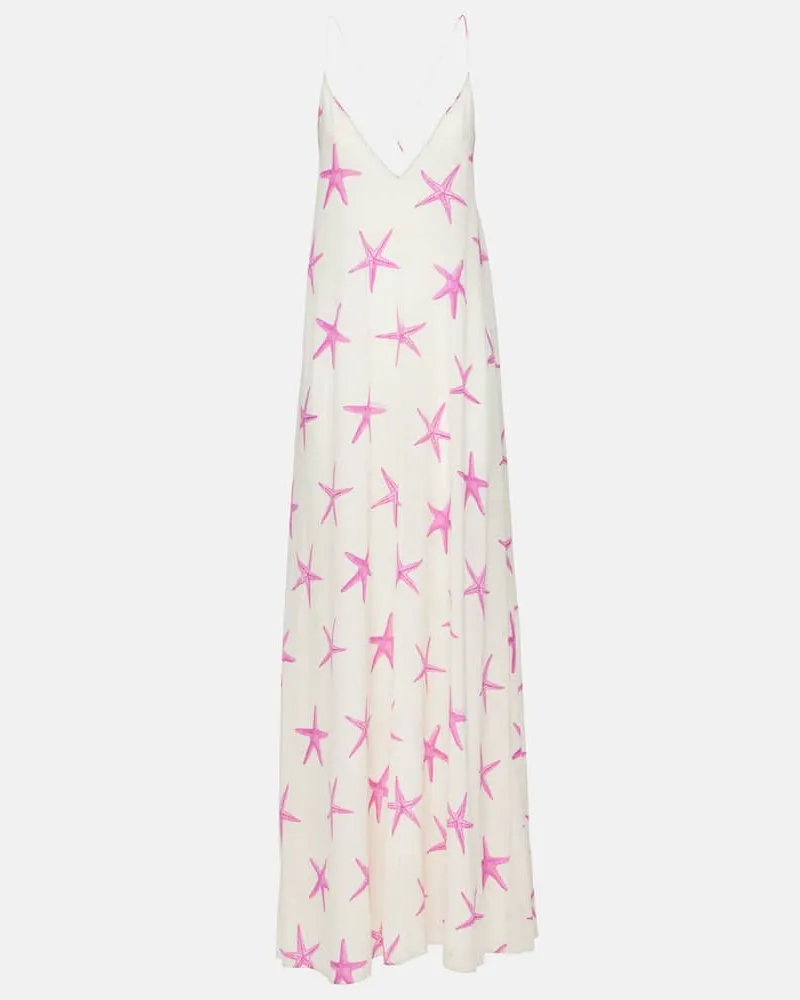 Valentino Garavani Robe Starfish aus Seide Weiß