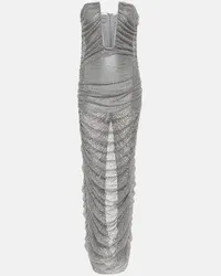 Giuseppe di Morabito Verzierte Robe aus Mesh Silber