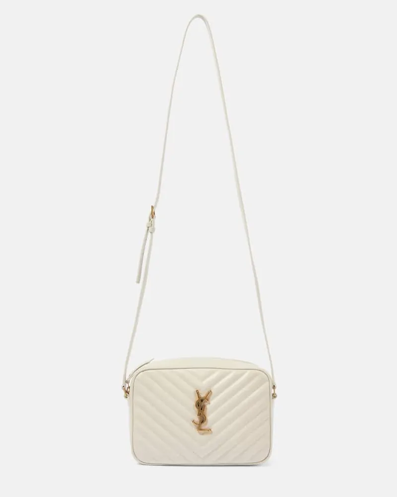 Saint Laurent Schultertasche Lou aus Leder Weiss