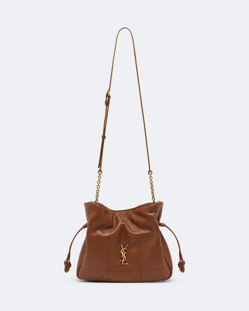 Saint Laurent Schultertasche Jamie Small aus Leder Braun