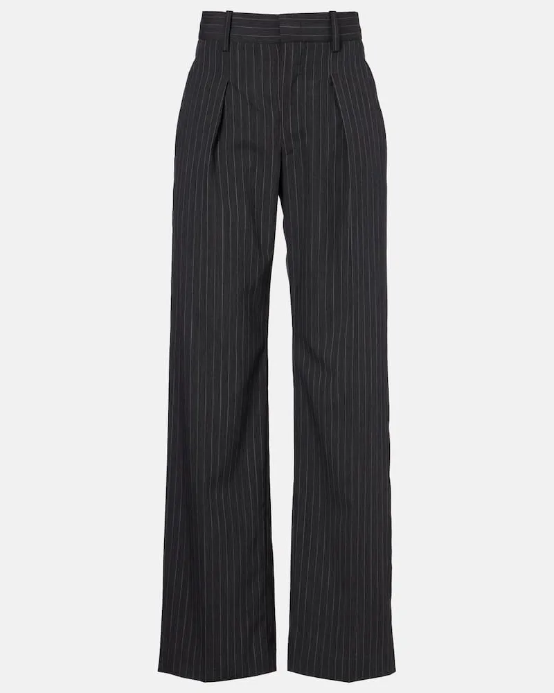 Isabel Marant Gerade Hose aus einem Wollgemisch Grau