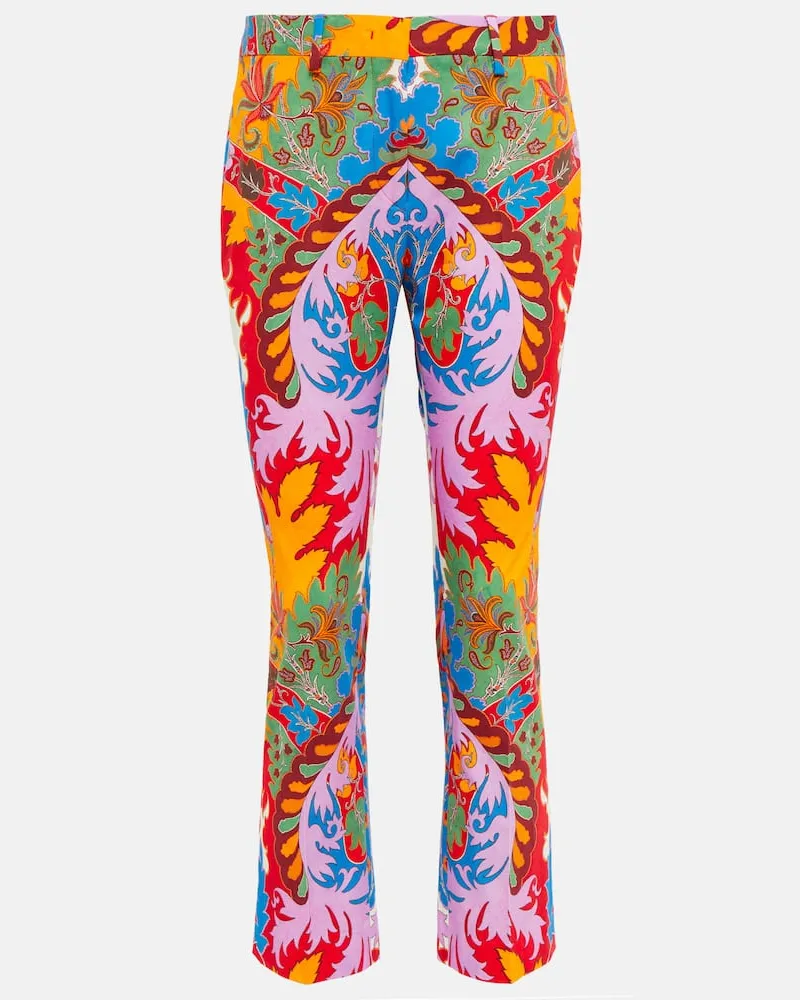 Etro Mid-Rise-Hose aus einem Baumwollgemisch Multicolor