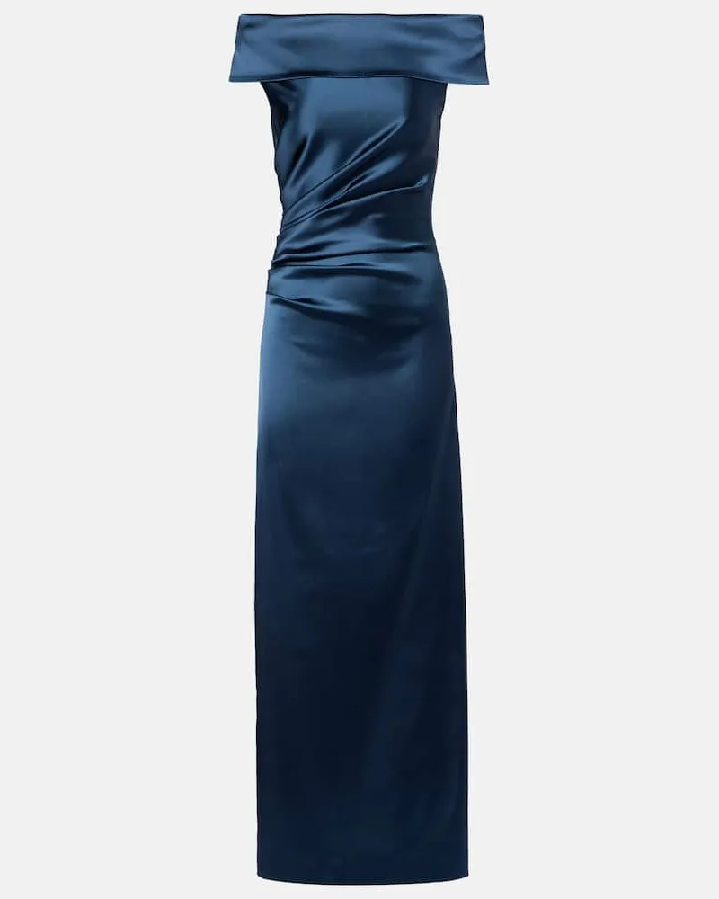 Max Mara Robe Opaco aus Satin Blau