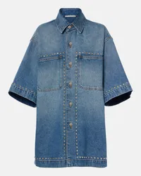 Stella McCartney Verziertes Jeanshemd Blau