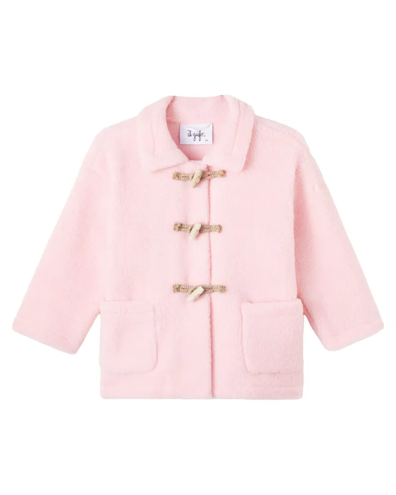 Il Gufo Dufflecoat aus Teddyfleece Rosa