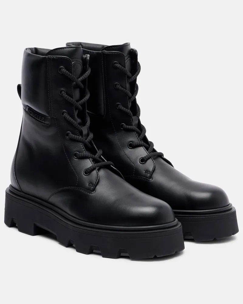 Moncler Schnürstiefel Aurea aus Leder Schwarz