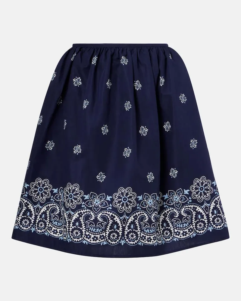 Miu Miu Minirock aus Baumwolle und Leinen Blau