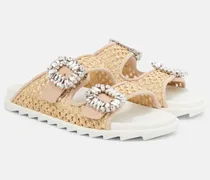 Verzierte Sandalen Slidy Viv' aus Bast