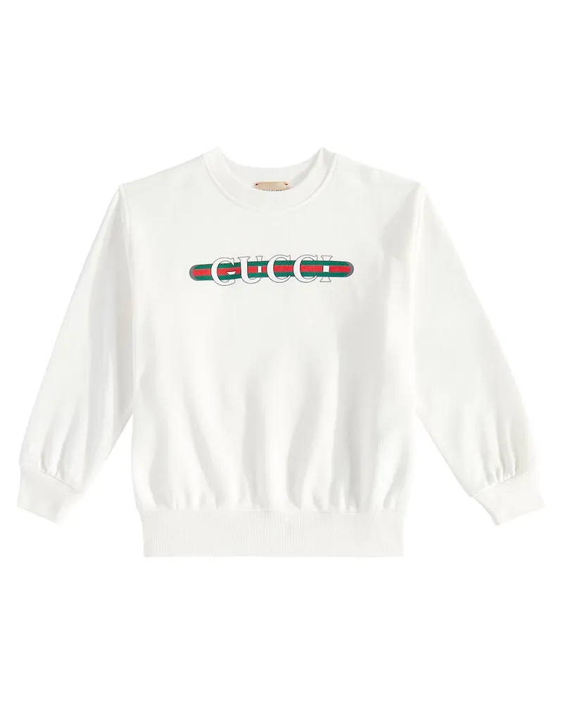 Gucci Bedrucktes Sweatshirt aus Baumwolle Weiß