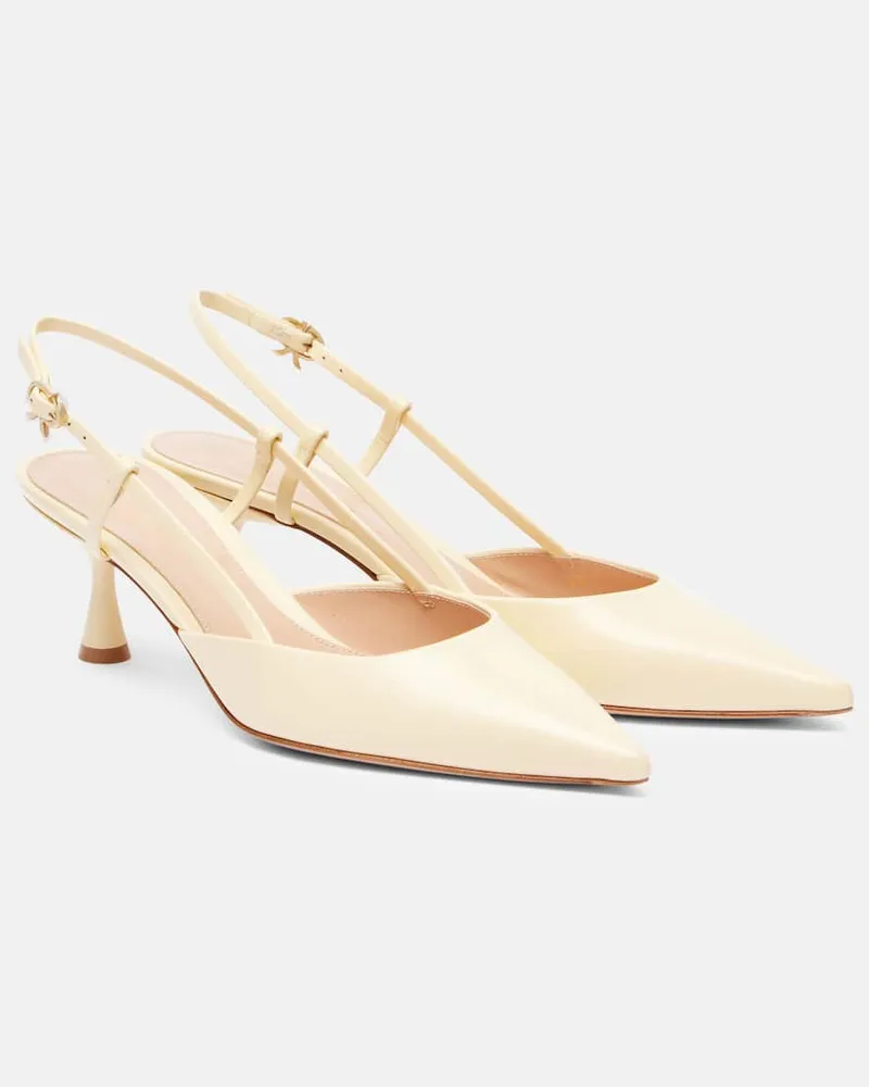 Gianvito Rossi Slingback-Pumps Ascent 55 aus Leder Weiß