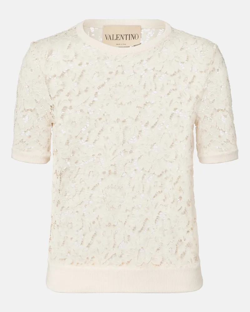 Valentino Garavani Top Mossi aus Spitze Weiß