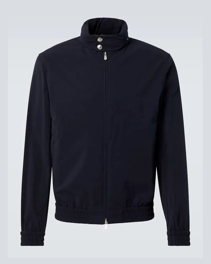 Brunello Cucinelli Bomberjacke aus Baumwoll-Canvas Blau