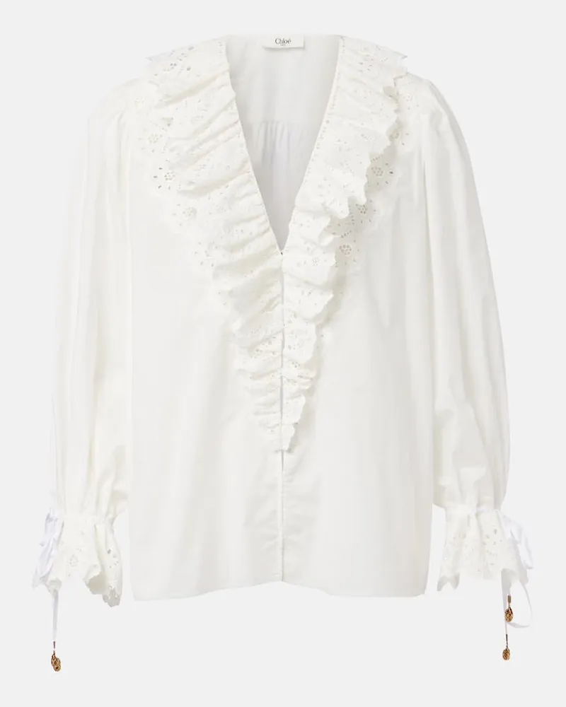 Chloé Chloé Bluse aus Baumwoll-Voile Weiß