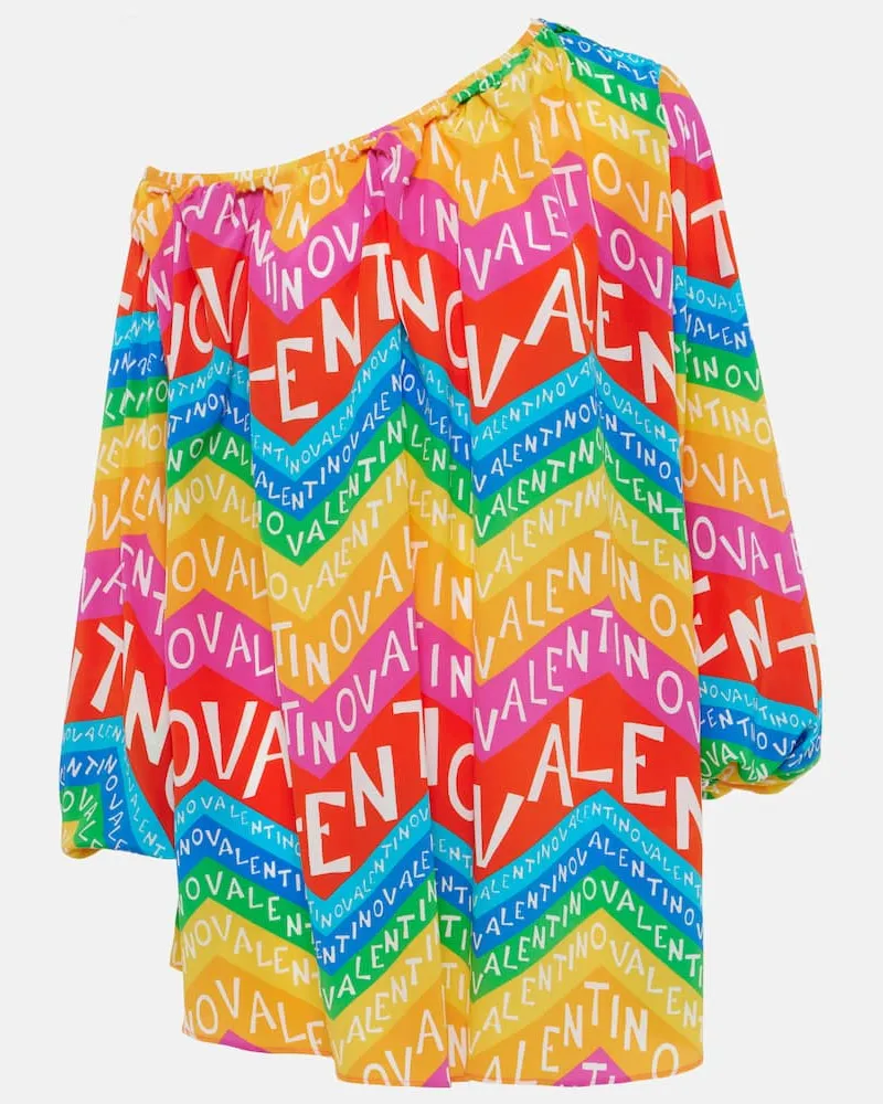 Valentino Garavani Minikleid Valentino Chevron 24 aus Seide Multicolor