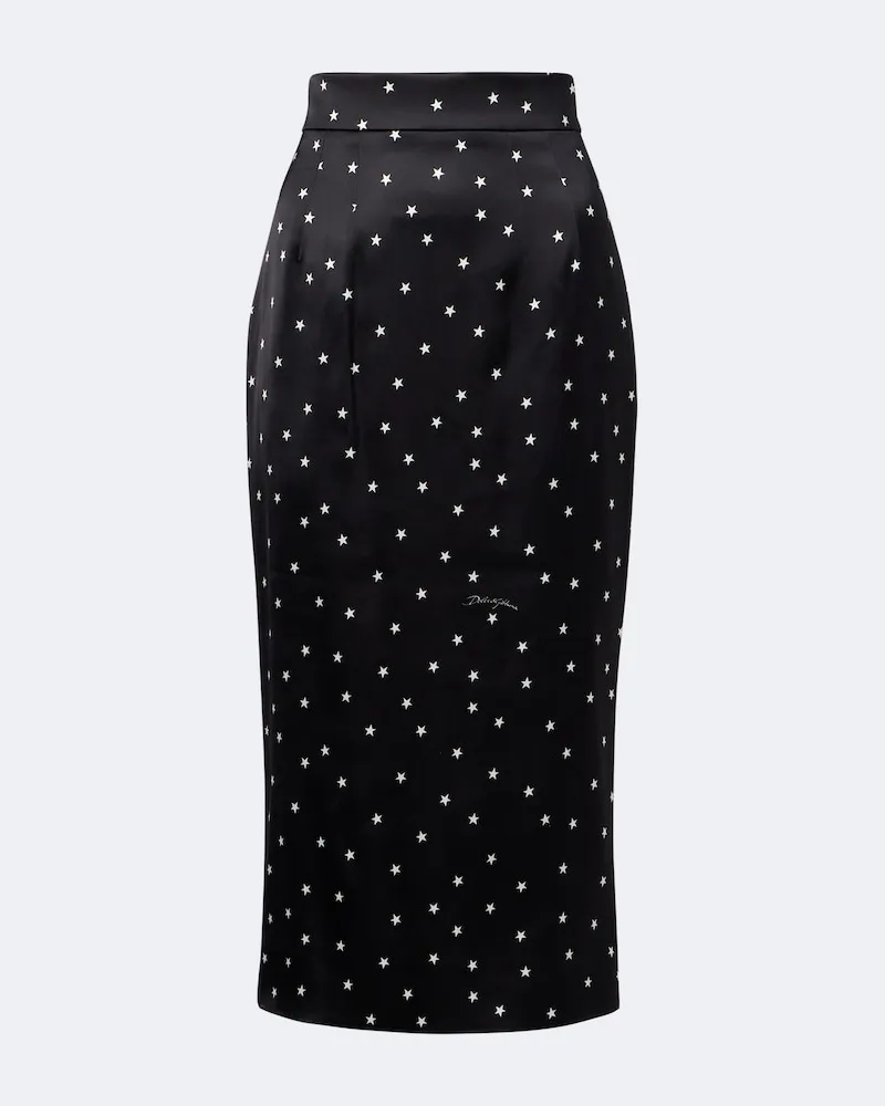 Dolce & Gabbana Bleistiftrock aus Satin Schwarz