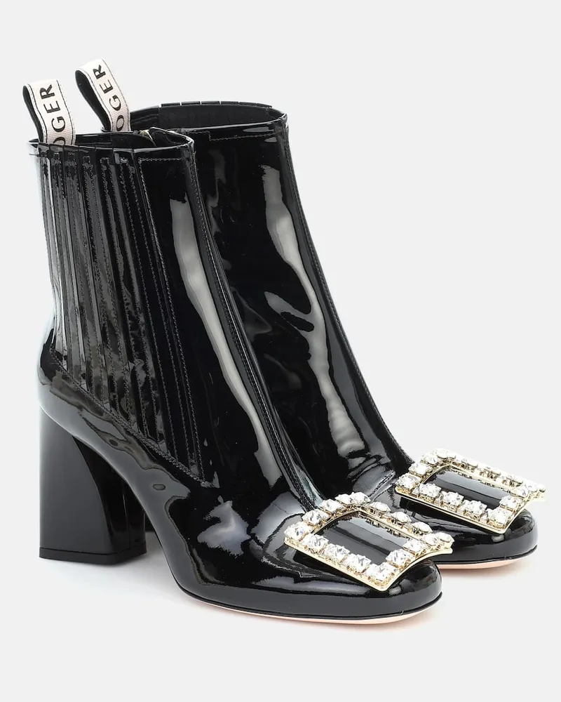 Roger Vivier Ankle Boots Très Vivier Strass Schwarz