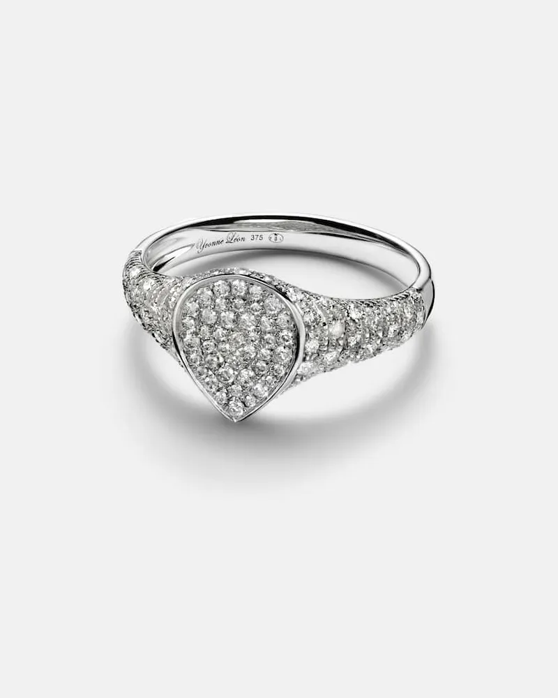 Yvonne Léon Yvonne Léon Ring Mini aus 9kt Weißgold mit Diamanten Silber