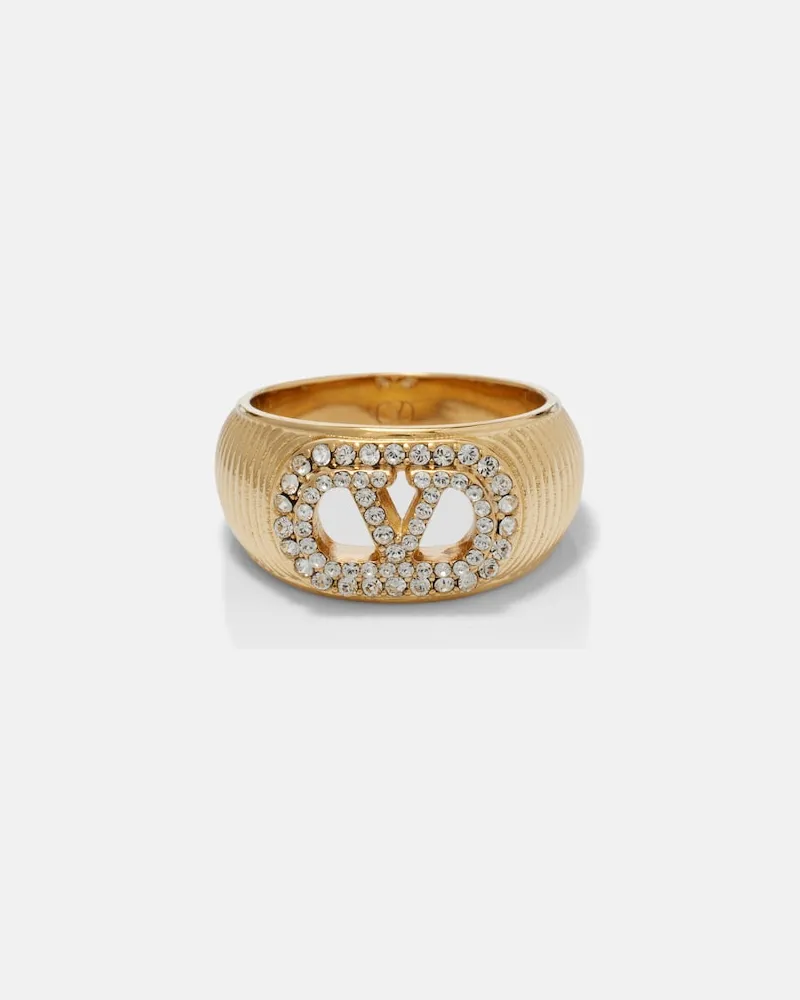 Valentino Garavani Ring VLogo Signature mit Swarovski®-Kristallen Gold