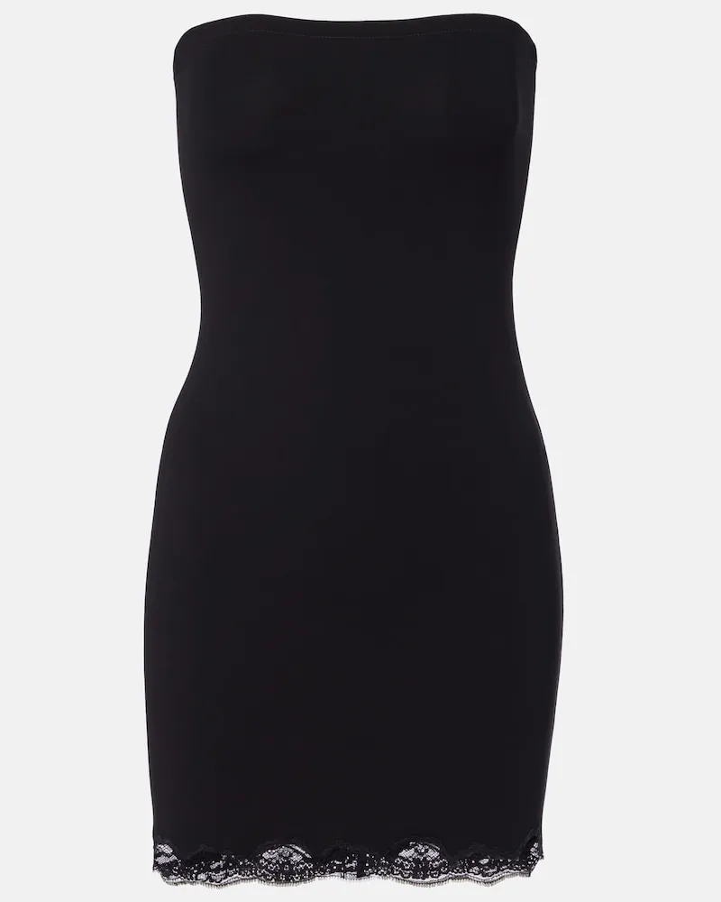Gucci Minikleid aus Jersey mit Spitze Schwarz