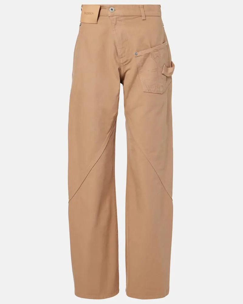 J.W.Anderson Weite Hose Twisted aus Baumwolle Beige
