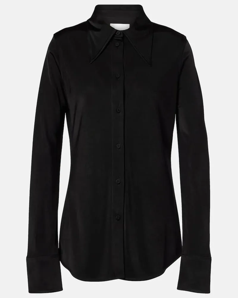 Jil Sander Hemd aus Jersey Schwarz