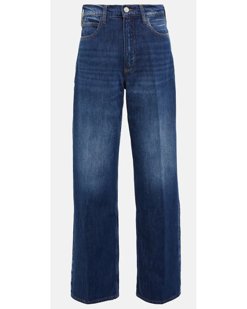 Frame Denim Weite High-Rise Jeans Le High 'N' Tight Blau